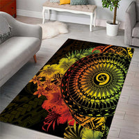 Vanuatu Area Rug Hibisus Polynesian Pattern Reggae LT14 - Polynesian Pride
