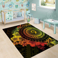 Vanuatu Area Rug Hibisus Polynesian Pattern Reggae LT14 - Polynesian Pride