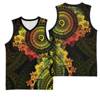 Vanuatu Basketball Jersey Hibisus Polynesian Pattern Reggae - Polynesian Pride