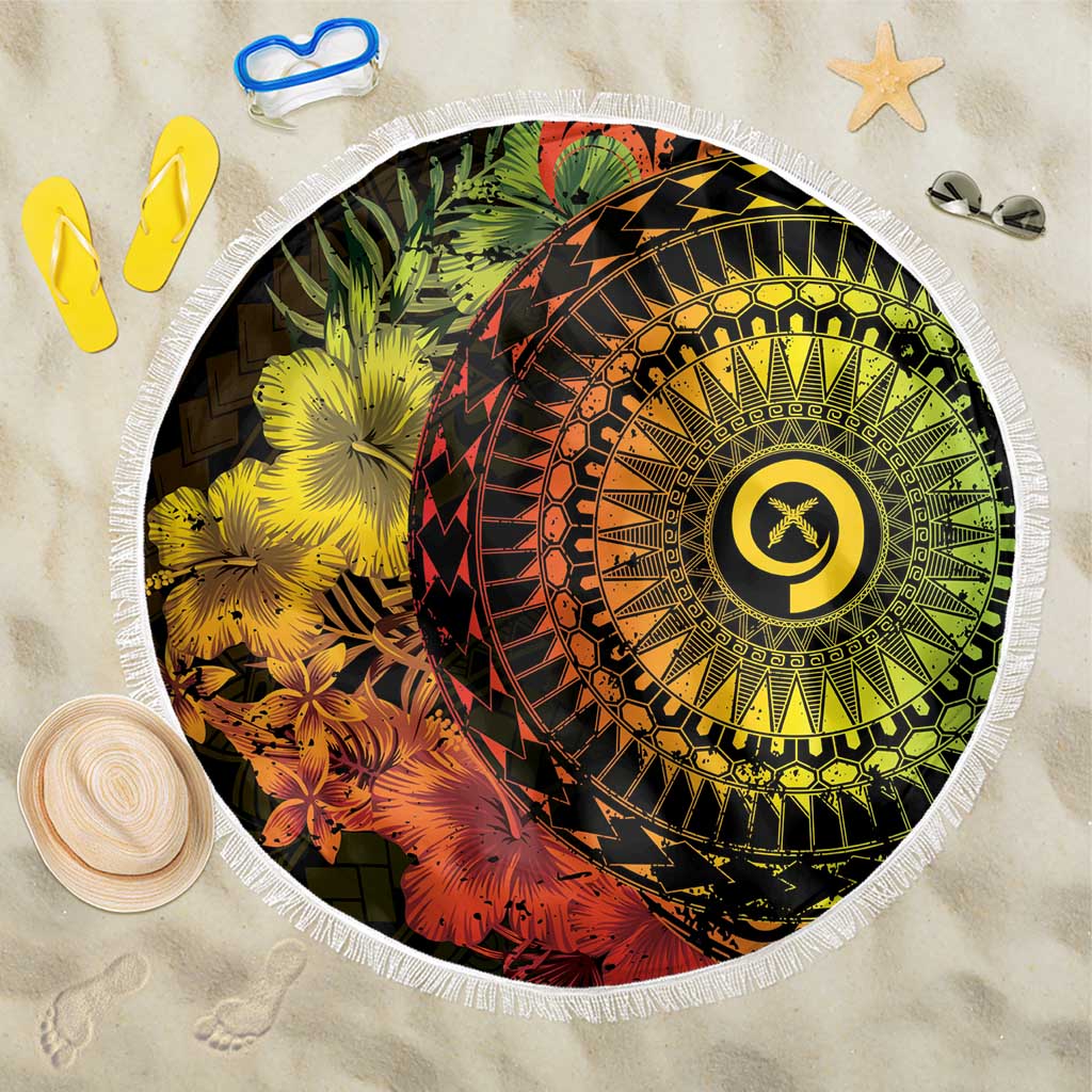 Vanuatu Beach Blanket Hibisus Polynesian Pattern Reggae - Polynesian Pride