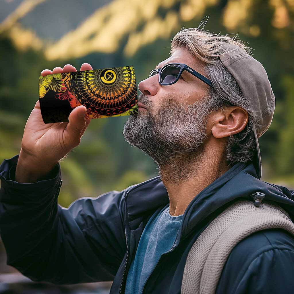 Vanuatu 4 in 1 Can Cooler Tumbler Hibisus Polynesian Pattern Reggae - Polynesian Pride