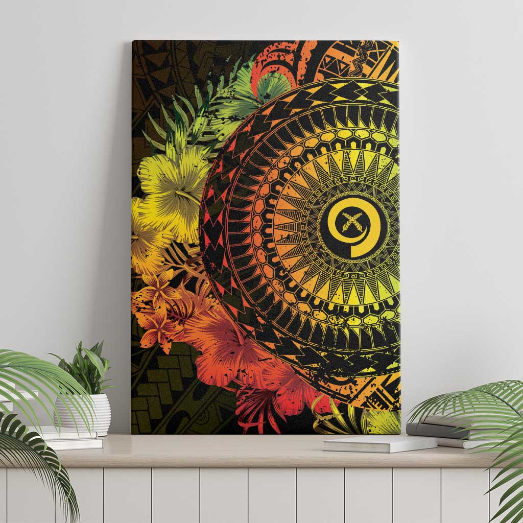 Vanuatu Canvas Wall Art Hibisus Polynesian Pattern Reggae - Polynesian Pride