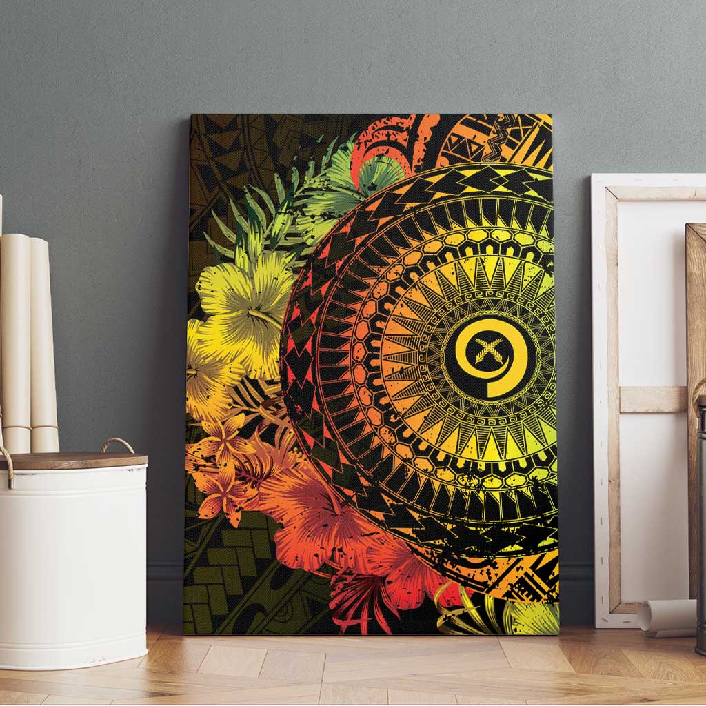 Vanuatu Canvas Wall Art Hibisus Polynesian Pattern Reggae - Polynesian Pride