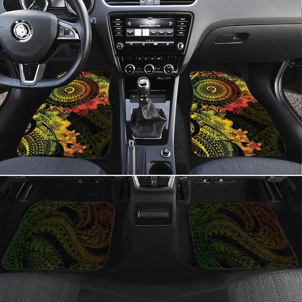 Vanuatu Car Mats Hibisus Polynesian Pattern Reggae LT14 Set 4pcs Reggae - Polynesian Pride
