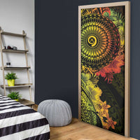 Vanuatu Door Cover Hibisus Polynesian Pattern Reggae - Polynesian Pride