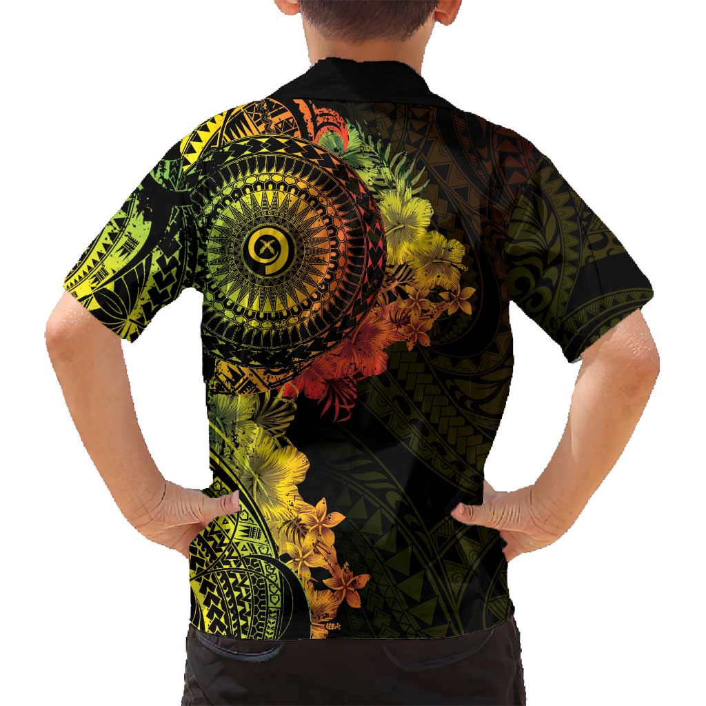 Vanuatu Family Matching Long Sleeve Bodycon Dress and Hawaiian Shirt Hibisus Polynesian Pattern Reggae - Polynesian Pride