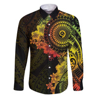 Vanuatu Family Matching Off Shoulder Short Dress and Hawaiian Shirt Hibisus Polynesian Pattern Reggae - Polynesian Pride