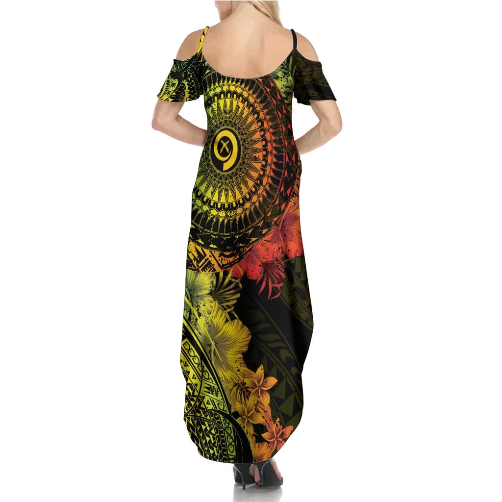 Vanuatu Family Matching Summer Maxi Dress and Hawaiian Shirt Hibisus Polynesian Pattern Reggae - Polynesian Pride