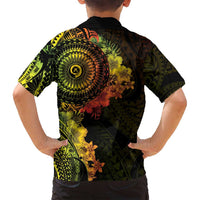 Vanuatu Family Matching Tank Maxi Dress and Hawaiian Shirt Hibisus Polynesian Pattern Reggae - Polynesian Pride