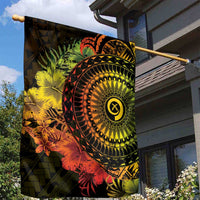 Vanuatu Garden Flag Hibisus Polynesian Pattern Reggae - Polynesian Pride