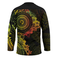 Vanuatu Hockey Jersey Hibisus Polynesian Pattern Reggae - Polynesian Pride