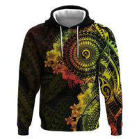 Vanuatu Hoodie Hibisus Polynesian Pattern Reggae - Polynesian Pride