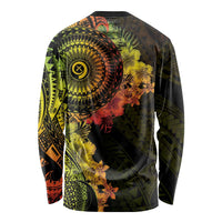 Vanuatu Long Sleeve Shirt Hibisus Polynesian Pattern Reggae - Polynesian Pride