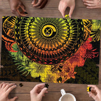 Vanuatu Puzzle Hibisus Polynesian Pattern Reggae - Polynesian Pride