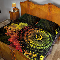 Vanuatu Quilt Bed Set Hibisus Polynesian Pattern Reggae - Polynesian Pride