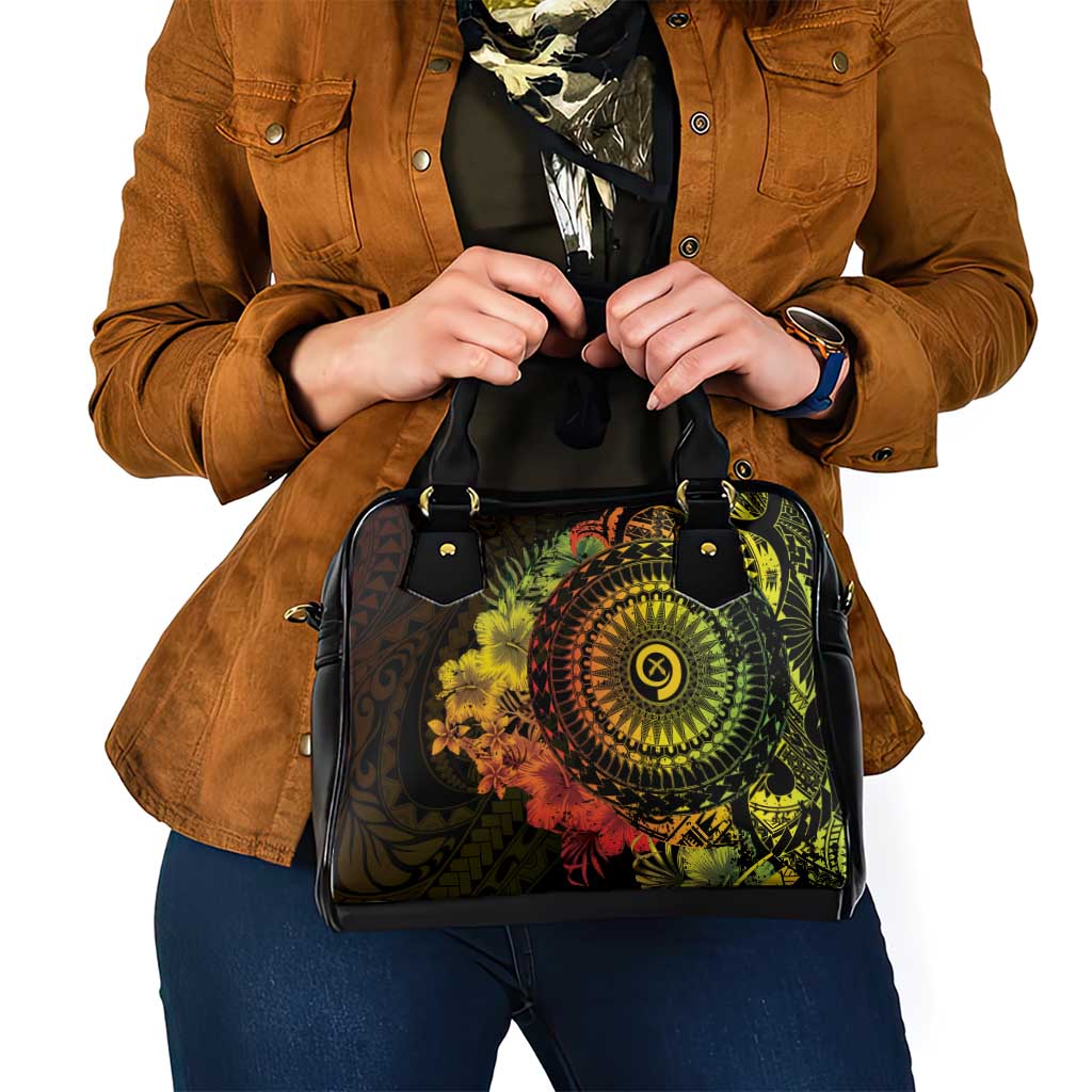 Vanuatu Shoulder Handbag Hibisus Polynesian Pattern Reggae - Polynesian Pride