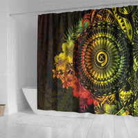 Vanuatu Shower Curtain Hibisus Polynesian Pattern Reggae - Polynesian Pride
