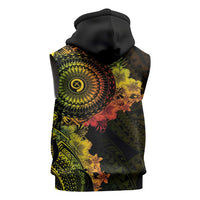 Vanuatu Sleeveless Hoodie Hibisus Polynesian Pattern Reggae LT14 - Polynesian Pride