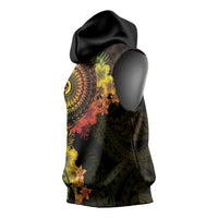 Vanuatu Sleeveless Hoodie Hibisus Polynesian Pattern Reggae LT14 - Polynesian Pride