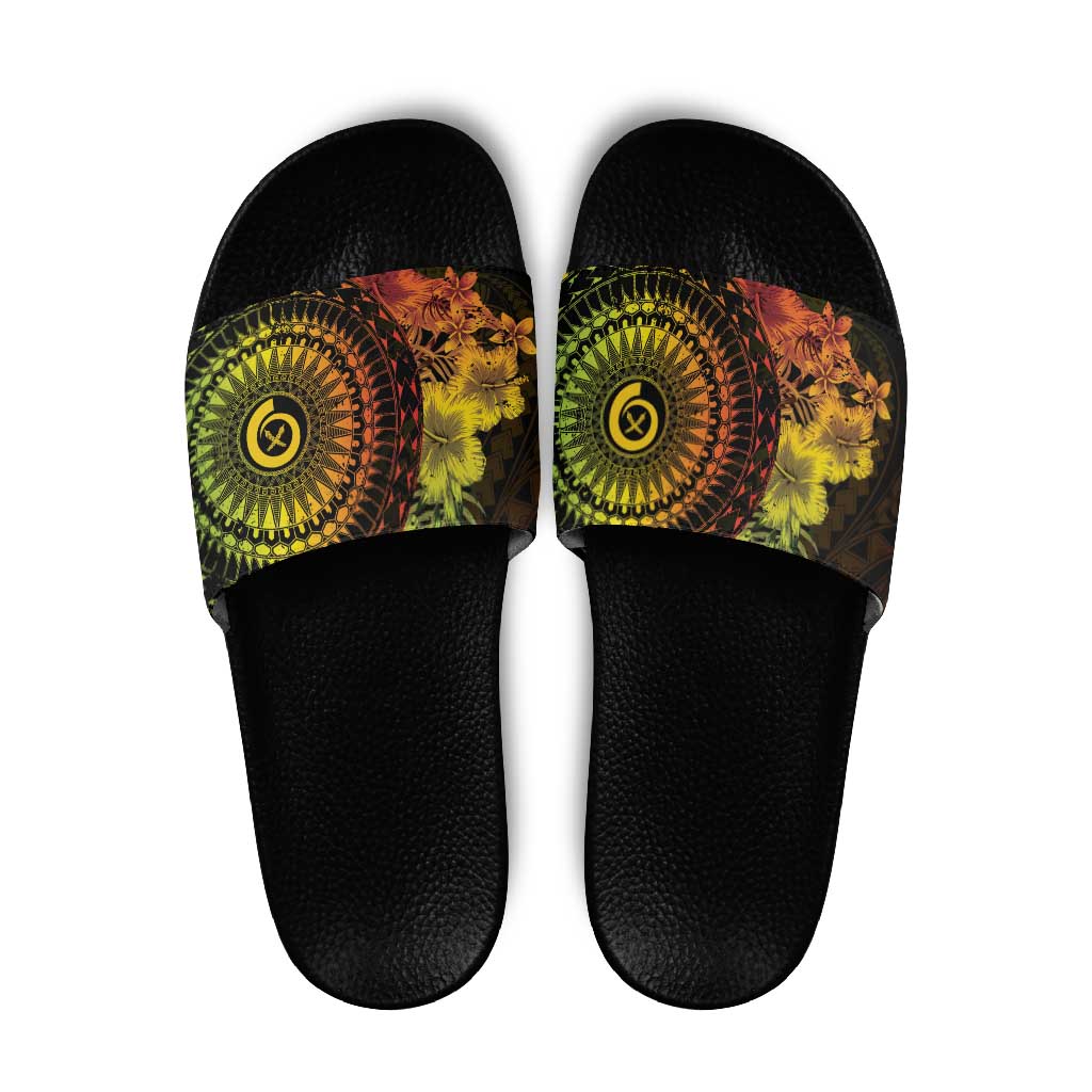 Vanuatu Slide Sandals Hibisus Polynesian Pattern Reggae LT14 Reggae - Polynesian Pride