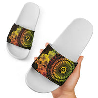 Vanuatu Slide Sandals Hibisus Polynesian Pattern Reggae LT14 - Polynesian Pride