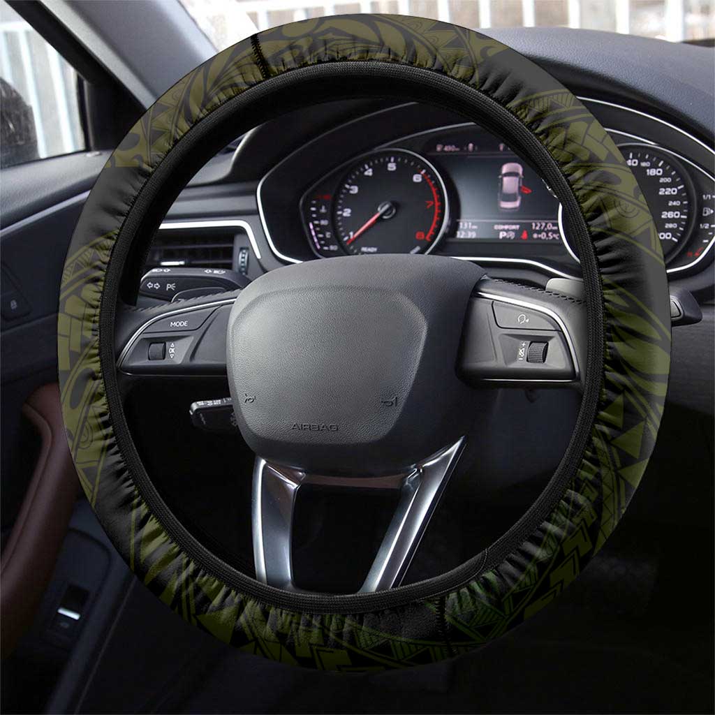 Vanuatu Steering Wheel Cover Hibisus Polynesian Pattern Reggae - Polynesian Pride