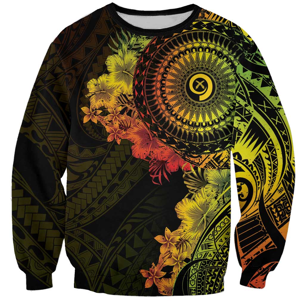 Vanuatu Sweatshirt Hibisus Polynesian Pattern Reggae - Polynesian Pride