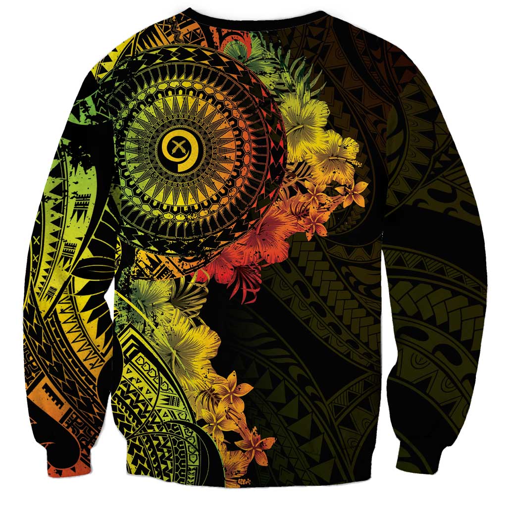 Vanuatu Sweatshirt Hibisus Polynesian Pattern Reggae - Polynesian Pride