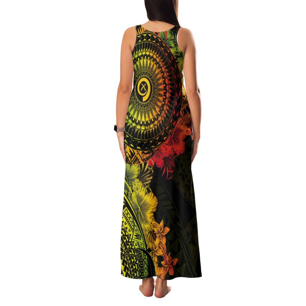Vanuatu Tank Maxi Dress Hibisus Polynesian Pattern Reggae - Polynesian Pride