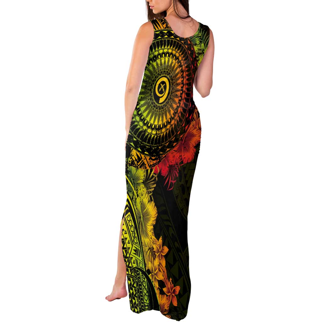 Vanuatu Tank Maxi Dress Hibisus Polynesian Pattern Reggae - Polynesian Pride