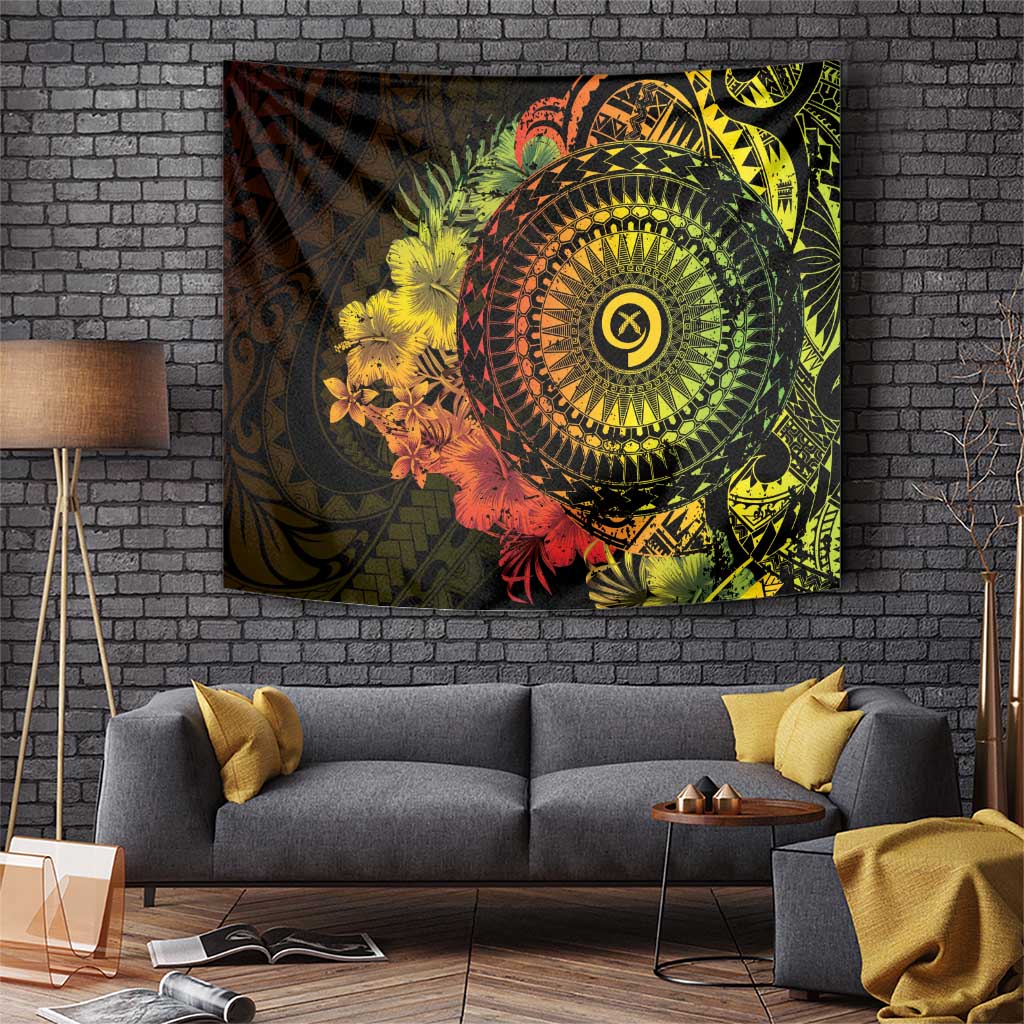 Vanuatu Tapestry Hibisus Polynesian Pattern Reggae - Polynesian Pride