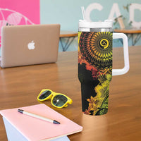 Vanuatu Tumbler With Handle Hibisus Polynesian Pattern Reggae LT14 - Polynesian Pride