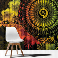 Vanuatu Window Curtain Hibisus Polynesian Pattern Reggae LT14 - Polynesian Pride
