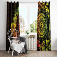 Vanuatu Window Curtain Hibisus Polynesian Pattern Reggae LT14 - Polynesian Pride