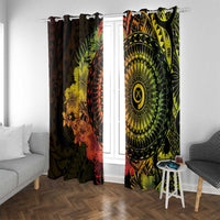 Vanuatu Window Curtain Hibisus Polynesian Pattern Reggae LT14 With Grommets Reggae - Polynesian Pride