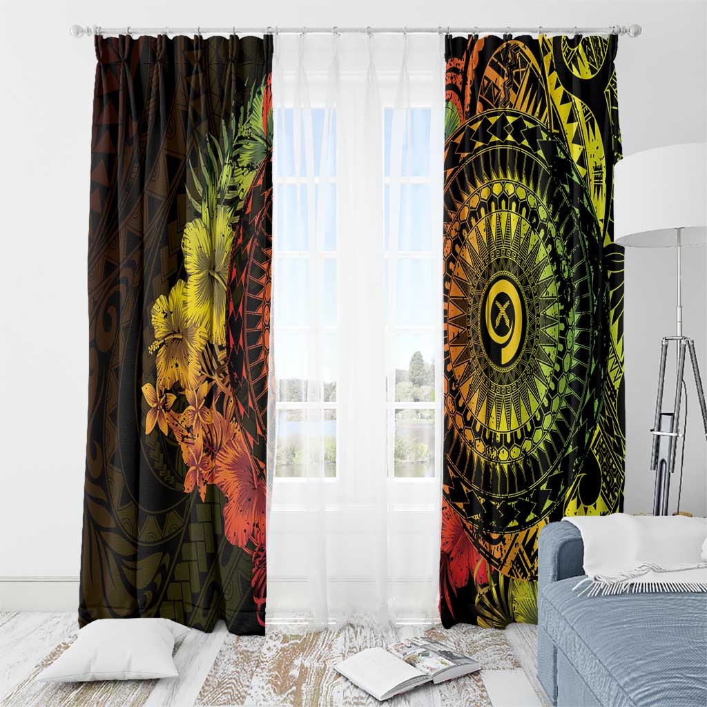 Vanuatu Window Curtain Hibisus Polynesian Pattern Reggae LT14 - Polynesian Pride