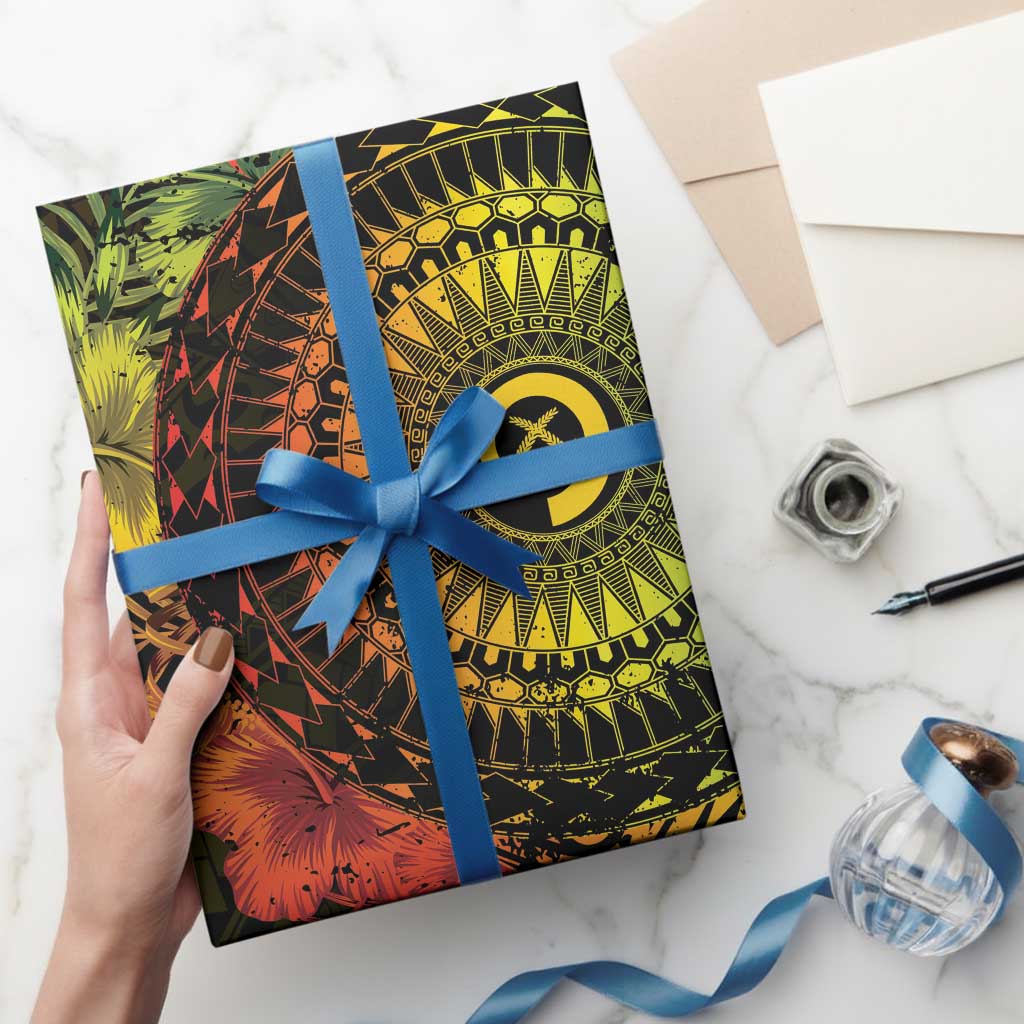 Vanuatu Wrapping Paper Hibisus Polynesian Pattern Reggae LT14 - Polynesian Pride