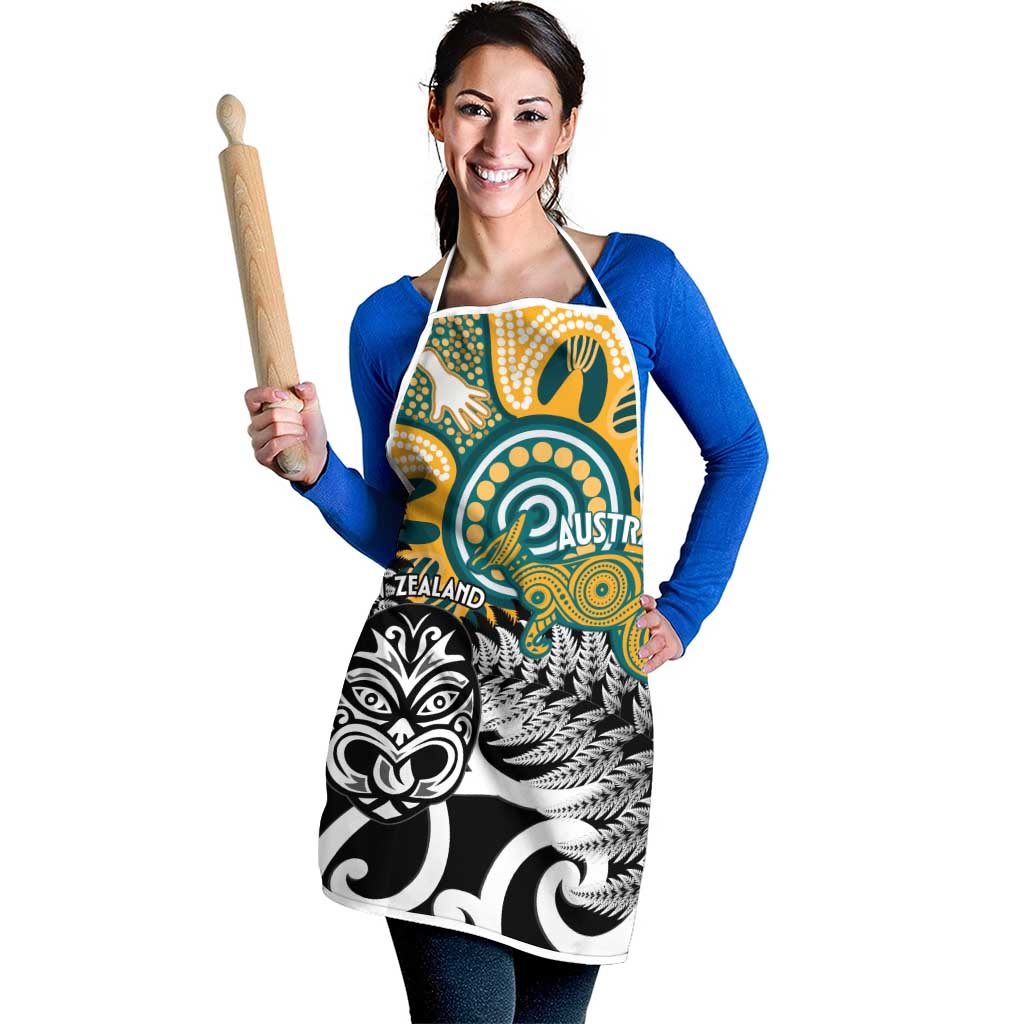 New Zealand Australia Rugby Apron Wallabies Aboriginal All Black Maori Tiki Together - Polynesian Pride