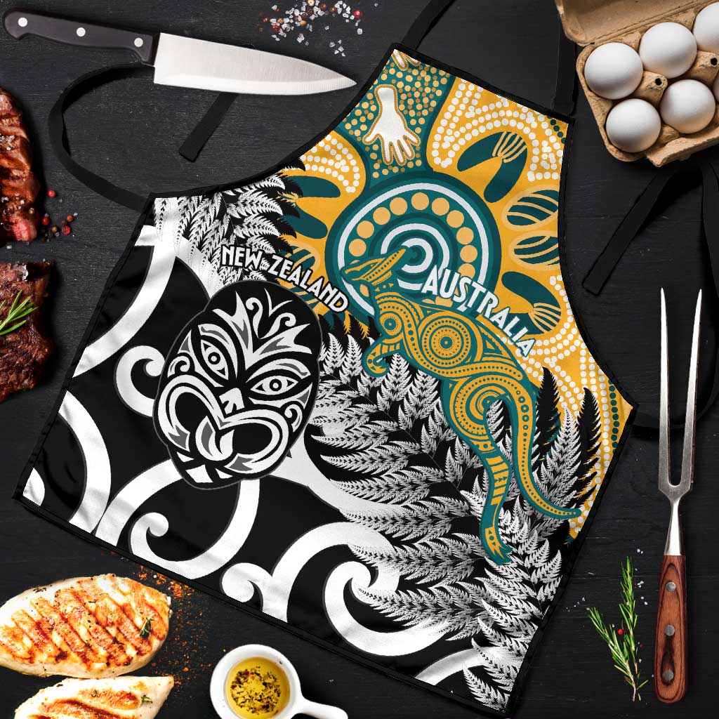 New Zealand Australia Rugby Apron Wallabies Aboriginal All Black Maori Tiki Together - Polynesian Pride
