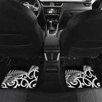 New Zealand Australia Rugby Car Mats Wallabies Aboriginal All Black Maori Tiki Together LT14 Set 2pcs - Back Black - Polynesian Pride