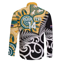 New Zealand Australia Rugby Custom Family Matching Puletasi and Hawaiian Shirt Wallabies Aboriginal All Black Maori Tiki Together - Polynesian Pride