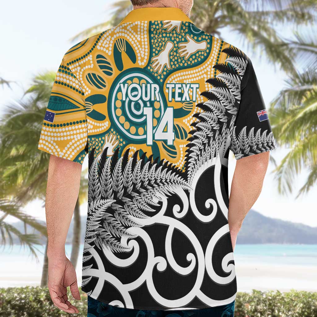 New Zealand Australia Rugby Custom Hawaiian Shirt Wallabies Aboriginal All Black Maori Tiki Together - Polynesian Pride