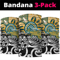 New Zealand Australia Rugby Neck Gaiter Wallabies Aboriginal All Black Maori Tiki Together - Polynesian Pride