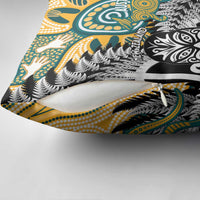 New Zealand Australia Rugby Pillow Cover Wallabies Aboriginal All Black Maori Tiki Together LT14 - Polynesian Pride