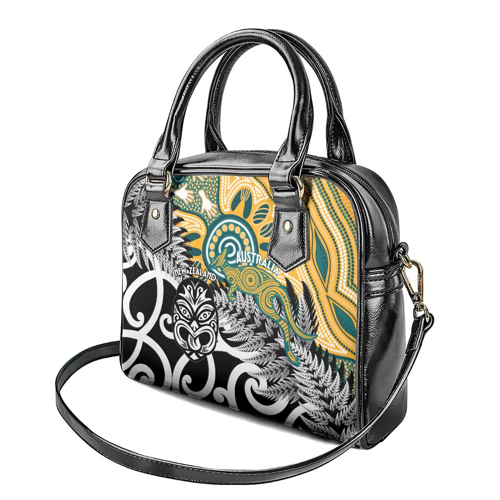 New Zealand Australia Rugby Shoulder Handbag Wallabies Aboriginal All Black Maori Tiki Together - Polynesian Pride