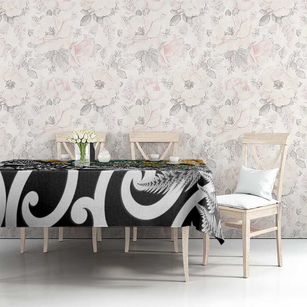 New Zealand Australia Rugby Tablecloth Wallabies Aboriginal All Black Maori Tiki Together - Polynesian Pride