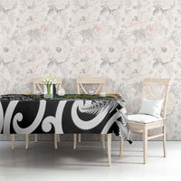 New Zealand Australia Rugby Tablecloth Wallabies Aboriginal All Black Maori Tiki Together - Polynesian Pride