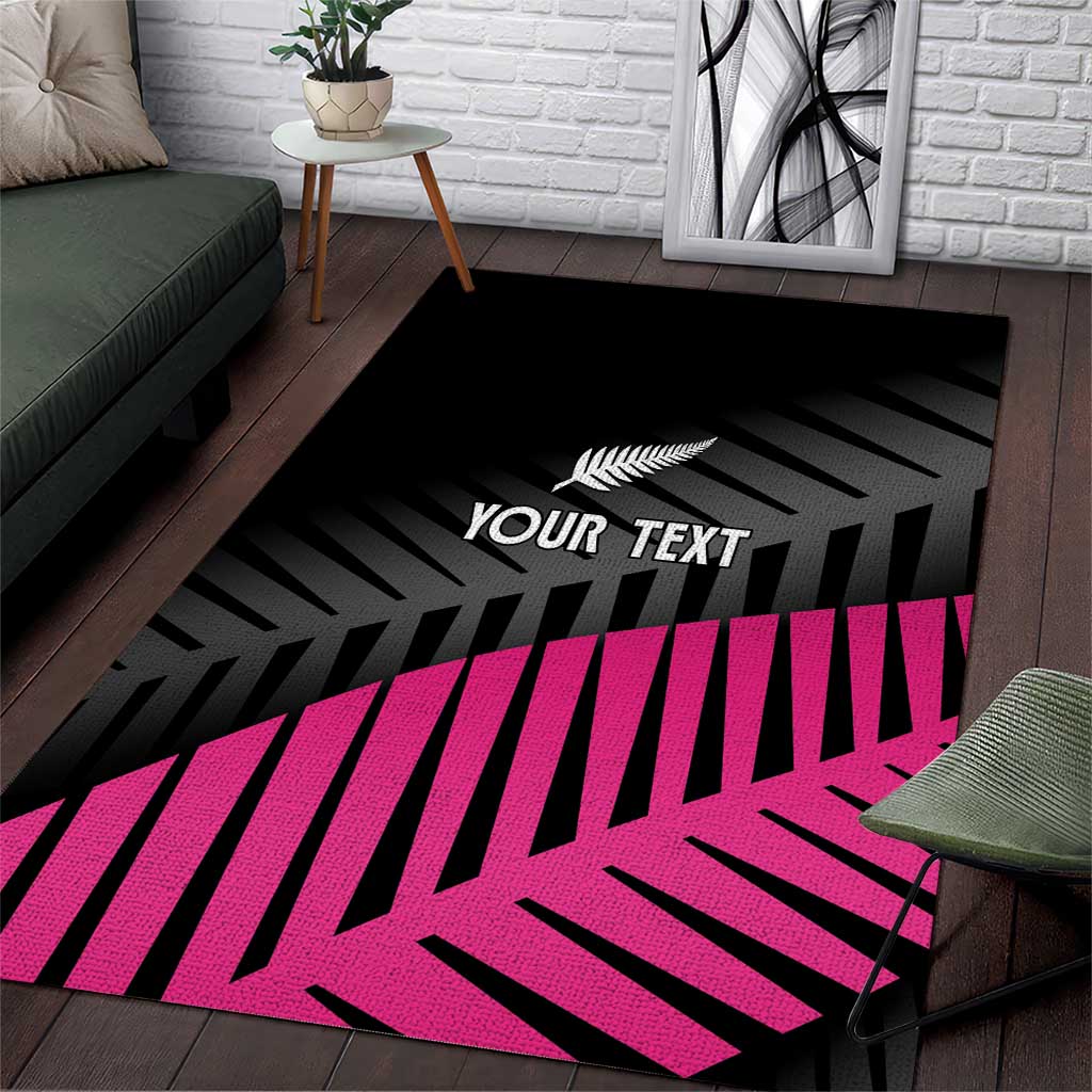 New Zealand Silver Fern Rugby Custom Area Rug 2025 All Black Go Champions LT14 Black - Polynesian Pride