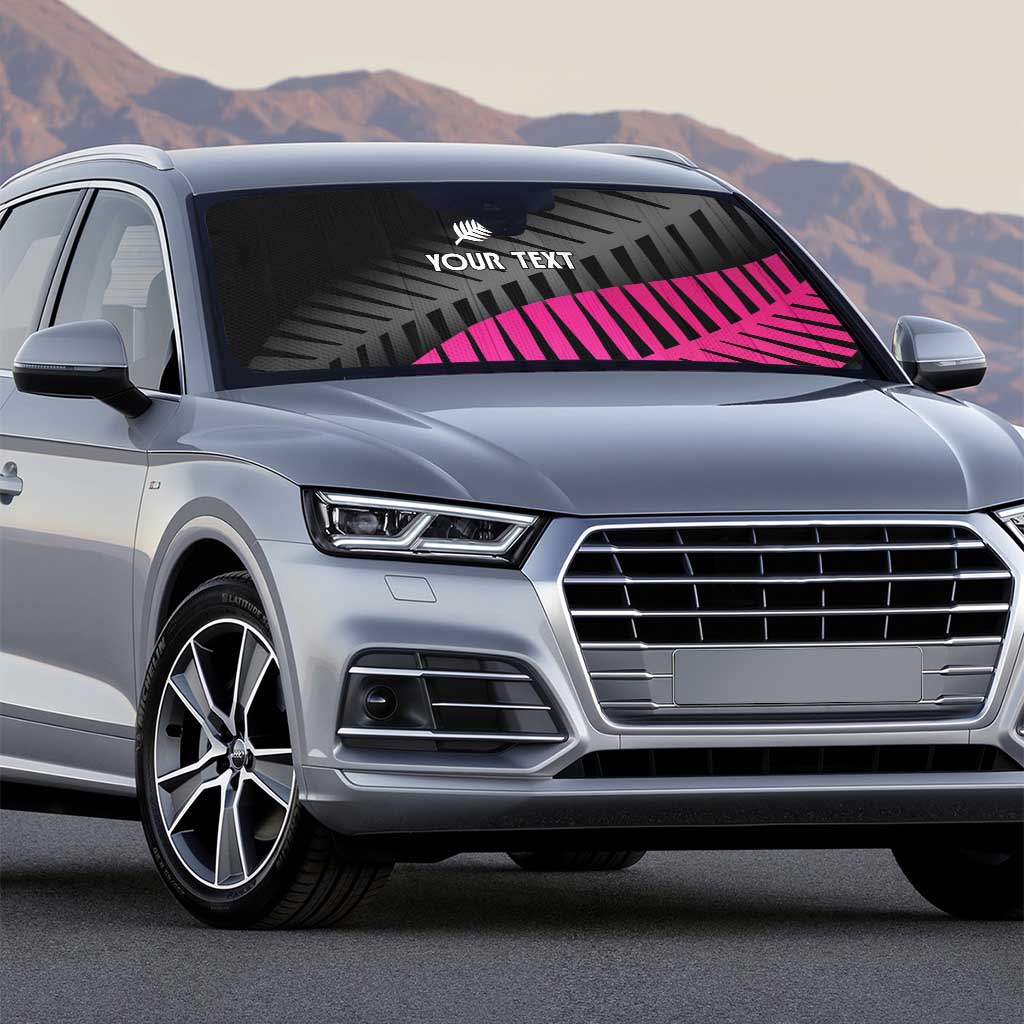 New Zealand Silver Fern Rugby Custom Auto Sun Shade 2025 All Black Go Champions - Polynesian Pride