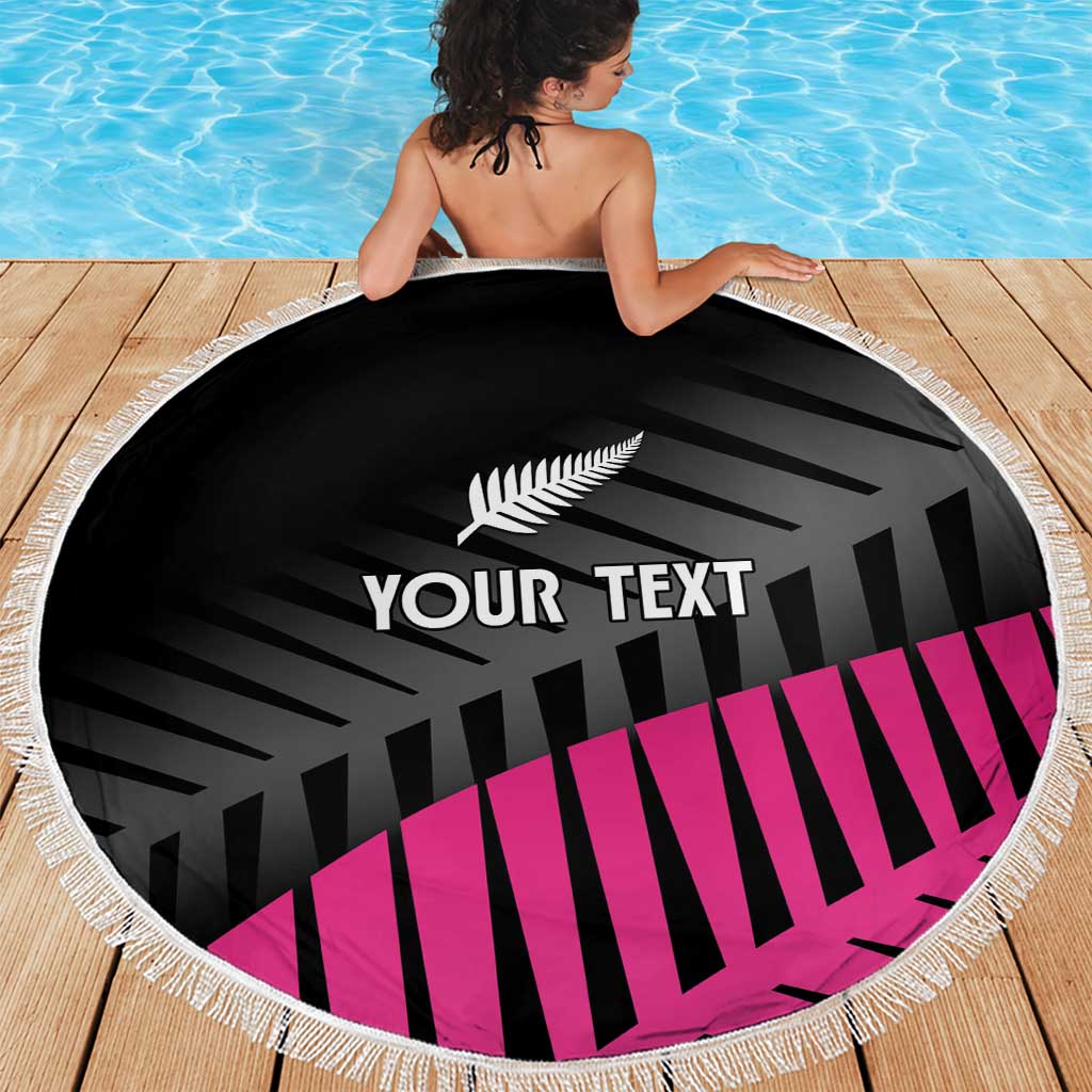 New Zealand Silver Fern Rugby Custom Beach Blanket 2025 All Black Go Champions - Polynesian Pride